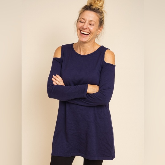 Patrizia Luca Tops - Patrizia Luca Milano Women's XL Dark Blue - Long Sleeve Top